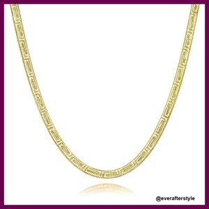 14K Gold Plated Snake Chain Necklace Dainty Elegant Minimal Chic